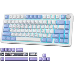 M75  Creamy Keyboard 75% Mechanical Gaming Keyboard, Hot Swappable Custom Keyboard, RGB Backlit, Gasket, Pre-lubed Linear White Switches, /2.4GHz/USB-C, Five-Layer Pad&Knob