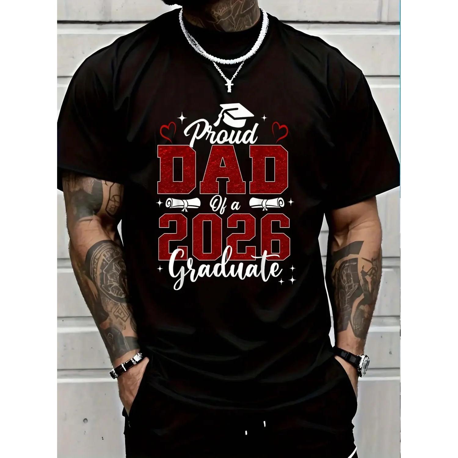 100 Percent Cotton Senior Dad T Shirt Celebrating 2026 Graduation Proud Dad Of A Graduate Summer Vacation Graphic Tee Crew Neck Mens Womens