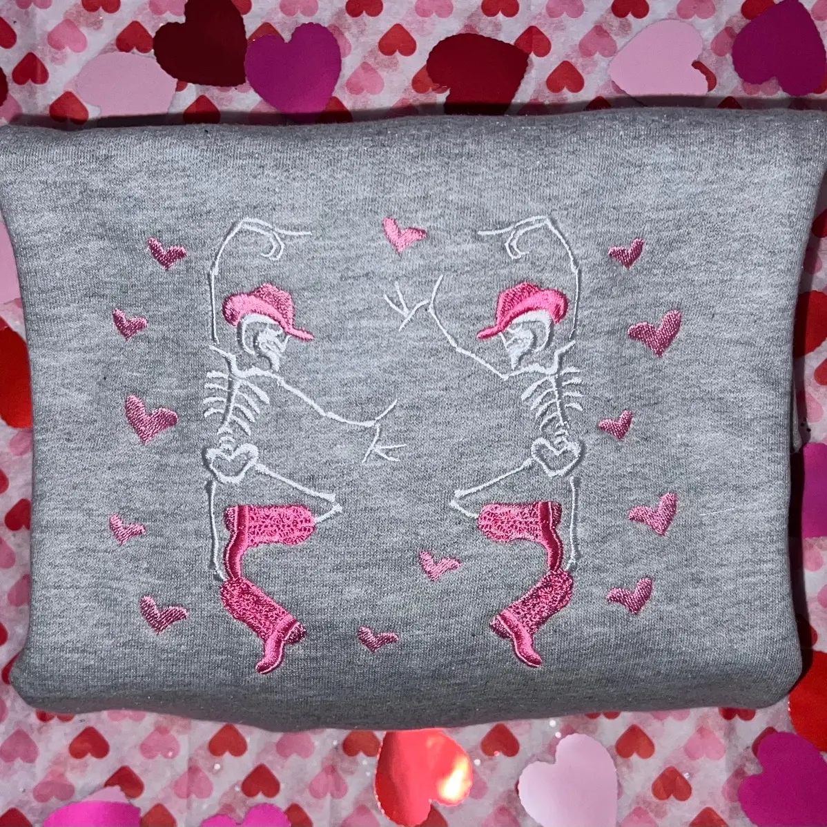 Dancing Skeleton Embroidered Sweater