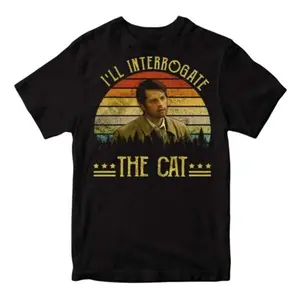 Misha Collins I’ll Interrogate The Cat Movie T-Shirt - Actor Quote Tee, Supernatural Star Apparel, Funny Graphic Shirt