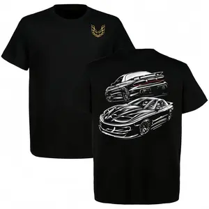 180g[100%cotton]Firebird Trans Am Muscle Car 2-Sided T-Shirt 4th Gen Trans Am Graphic Tee Men Cotton Short Sleeve 90s Styled Streetwear
