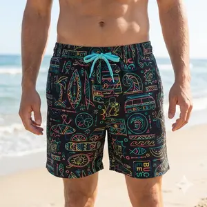 Buc-ee's Neon Tiki Swim Shorts