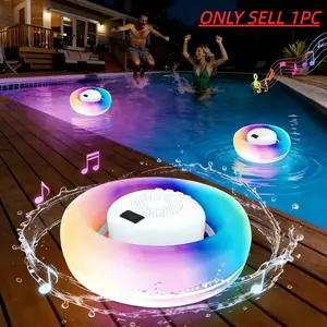 Floatable Waterproof Bluetooth-compatible Speaker, Pool Bathroom Outdoor Universal, Seven Color Lights, 10 Modes, Wireless Hands-Free Calling, Portable Small Sound System