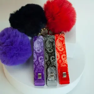 Bandana print (Paisley) keychain card grabber
