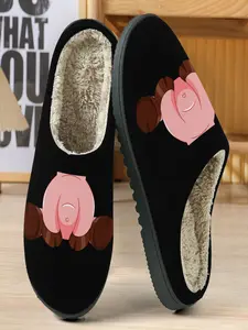 Cute Pig Butt Slippers, Funny Cotton Shoes, Warm Fleece Lining, Casual Fall & Winter Home Wear, Fun and Cozy Footwear, House Slippers