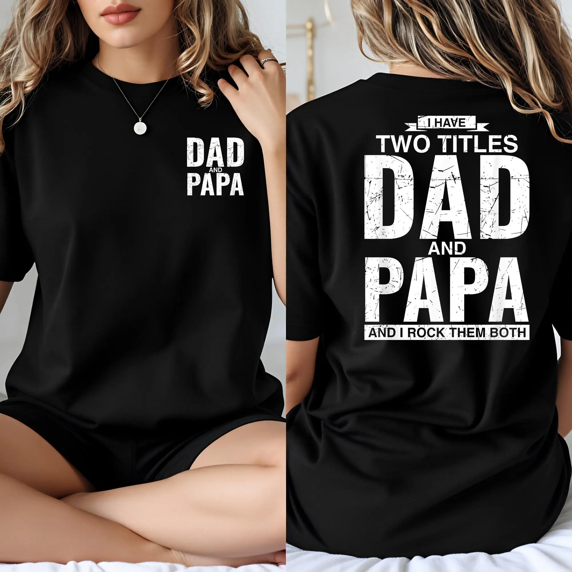 Cool Double Title Rocking Graphic T-Shirt for Awesome Fathers, Fathersdaygift, Menswear, Casual Shortsleeve Cotton Tee - Suitable for Both Men and Women, t shirts for men, t shirts for women, white tee, funny t shirt, graphic t Shirts, men's t shirts