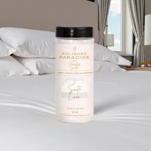 Suite Linen Carpet & Upholstery Deodorizer – Fresh Clean Linen Scent Powder 16 oz Polished Paradise Co