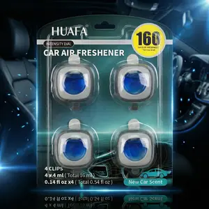 HUAFA Scented Car Accessories，Car Air Freshener, Odor-Fighting Automotive Vent Clip, Long Lasting Strong Odors, Unique Stocking Stuffer, Unstopables Fresh Scent, 0.14 fl oz, 4 Count, Essential Oil Car Freshener for wowen and man