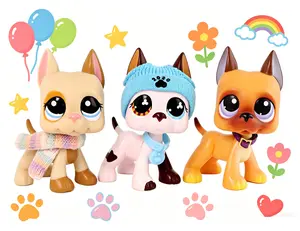 3PCS Mini Dog Action Figures Set - Collectible Bobble Head Animal Toys for Kids, Pretend Play Cake Toppers, Ideal Gift for Boys & Girls Ages 4+