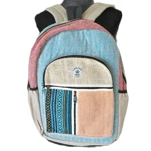 Handmade Boho Patchwork Backpack - Multi-Colored Design with Zippered Compartment and Adjustable Straps