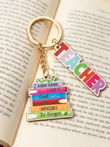 Teacher Appreciation Acrylic Keychain, Trendy Cute Keychain, Cute Cartoon Character Design, Perfect Gift for Graduation Season, Classic College Style Car & Bag Accessory
