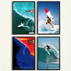 Vintage Surf Poster Cool Surfing  Room Aesthetic Poster Ocean Wall Art Painting Picture Canvas Print Posters Artworks Bedroom Living Room Office Decor