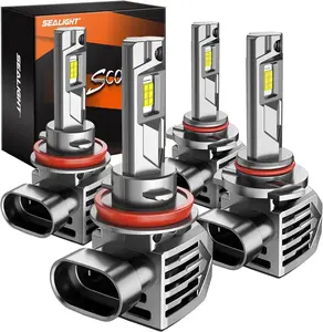 SEALIGHT S7S // 9005/HB3 LED Light, 120000LM Brightest Bulbs, 6500K White, Easy Installation,10 Years Lifespan, Plug-N-Play, 4 Pack
