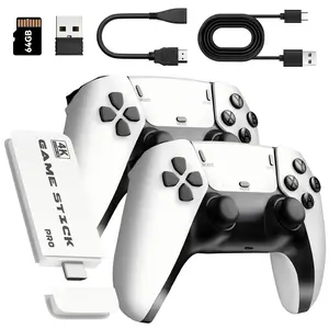 Wireless retro game console, retro game stick with over 20,000 games, 23 emulators, 64GB, Retro Game Stick Pro with dual 2.4GHz wireless controllers, Wireless Gaming Controller, plug-and-play TV video games