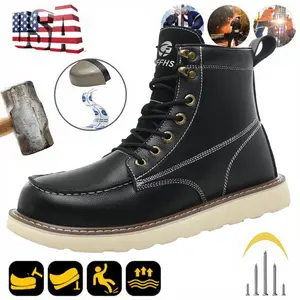 Safety Work Boots For Men Steel Toe Anti Slip Breathable All Seasons