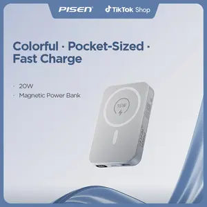 Pisen For Magsafe Portable Charger, Power Bank, 10000mAh Wireless Magnetic with Type-C 20W PD Fast Charging, LED Display for Magsafe Battery Pack,Wireless Portable Charger for iPhone 17/16/15/14 all Series