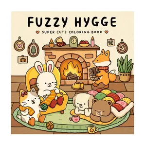 Fuzzy Hygge: Cute and Cozy Coloring Book for Adults & Teens Featuring Adorable Animals Characters for Stress Relief (Fuzzy Friends Coloring)