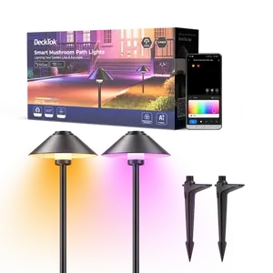 2 Pack Pathway Lights Outdoor Mushroom Path Lights IP65 Waterproof Multi Scenes LED Lights for Yard, Walkway, Garden Deco