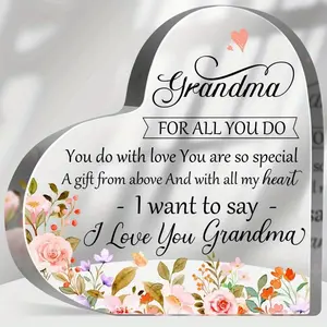 Granddaughter, grandson, grandson's grandmother's gift, You are So Special Grandmother acrylic heart-shaped plaque, a birthday gift for grandmother, a Christmas gift for grandchildren's grandmother Collectible Figurines