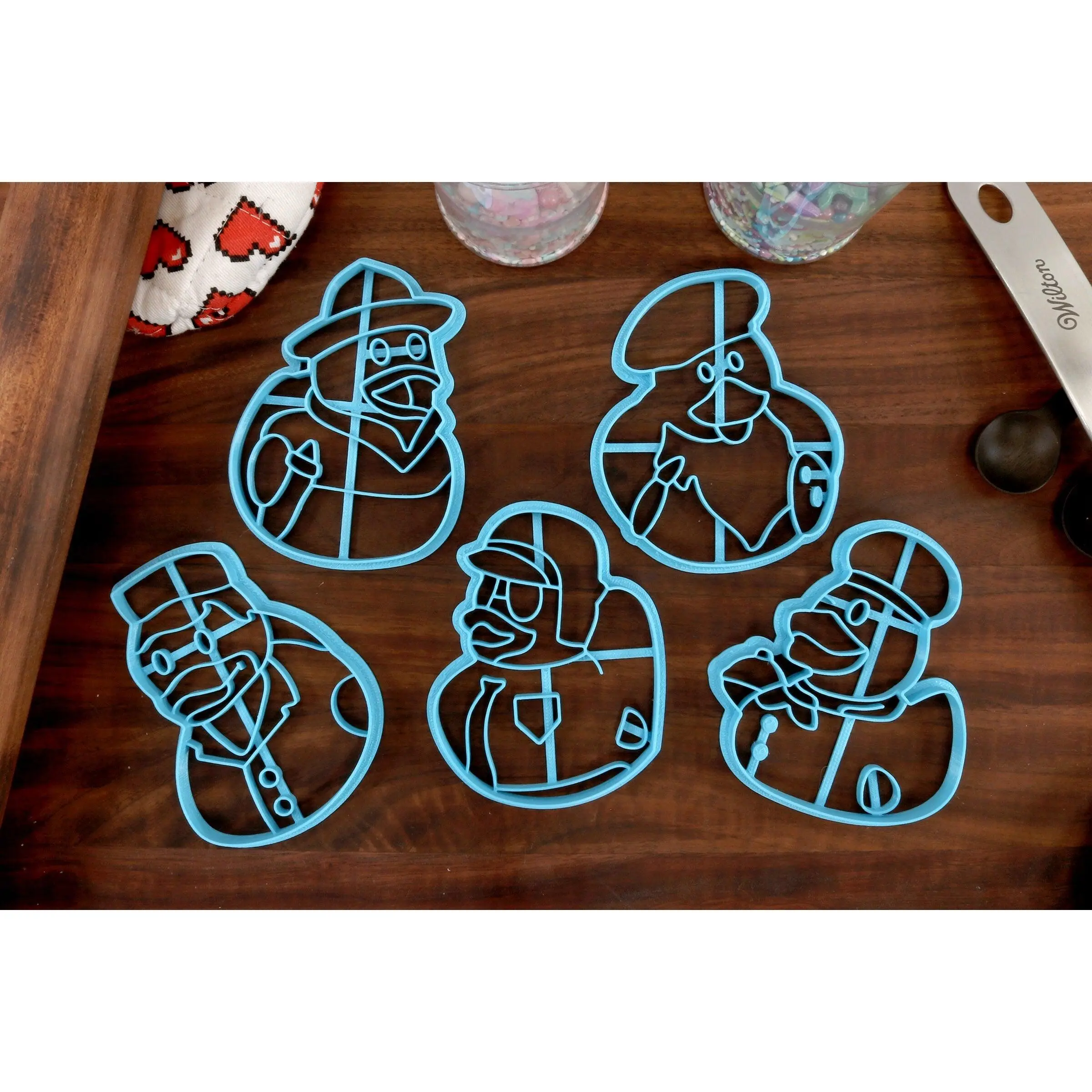 Rubber Duck Cookie Cutters Duck Jobs - Chef, Fire Fighter, Nurse, Painter, Pilot - Plastic Tin Cookie Cutters for Cookie Decor