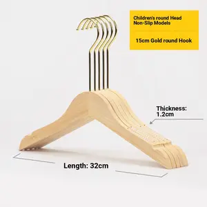 Wooden Clothes Hanger Set of 10, High-Quality Wooden Hangers, Smooth Surface, Precise Cut, Anti-Slip Chrome Rotating Hook