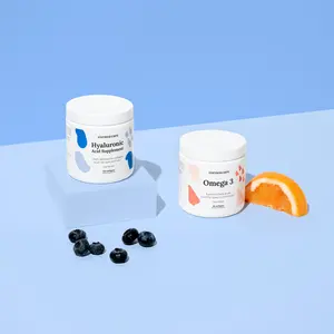 Omega 3 Fish Oil Supplement (60 Softgels) and Hyaluronic Acid Supplement (120 Softgels) Bundle  - For Eye & Body Health, Anti-Aging, Healthcare, Dietary