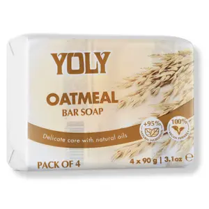 Yoly Bar Soap Oatmeal 4 Pack 90g each –Gentle Daily Cleanser