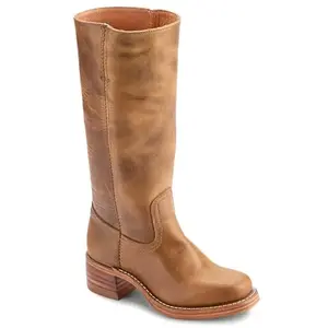 Women's Knee-High High Heel Boots Banana Mid Calf Western Square Toe Comfortable Campus Chunky Riding Fall