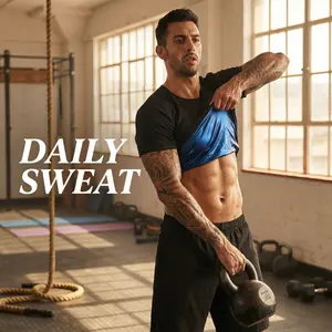 Men’s Sauna Shirt – Men’s Compression Gym Tee, Short Sleeve Training Top, Flexible Activewear