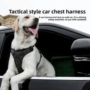 New Pet Car Towing Double Dog Harness Leash for Large Medium Small Dogs Anti-Pull Pet Chest Strap with Safety Reflective Stripes