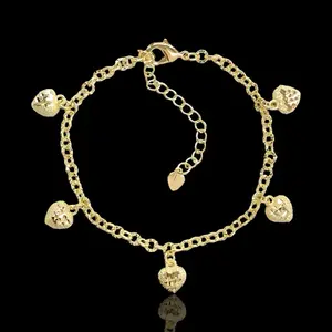 ORO LAMINADO GOLD FILLED DIAMOND CUT PARIS HEART BRACELET