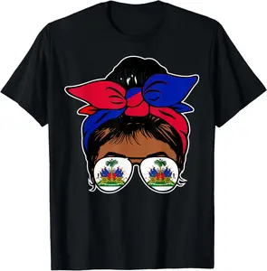 100% Cotton Unisex Haitian Queen Haiti Independence flag 1804 women T-Shirt