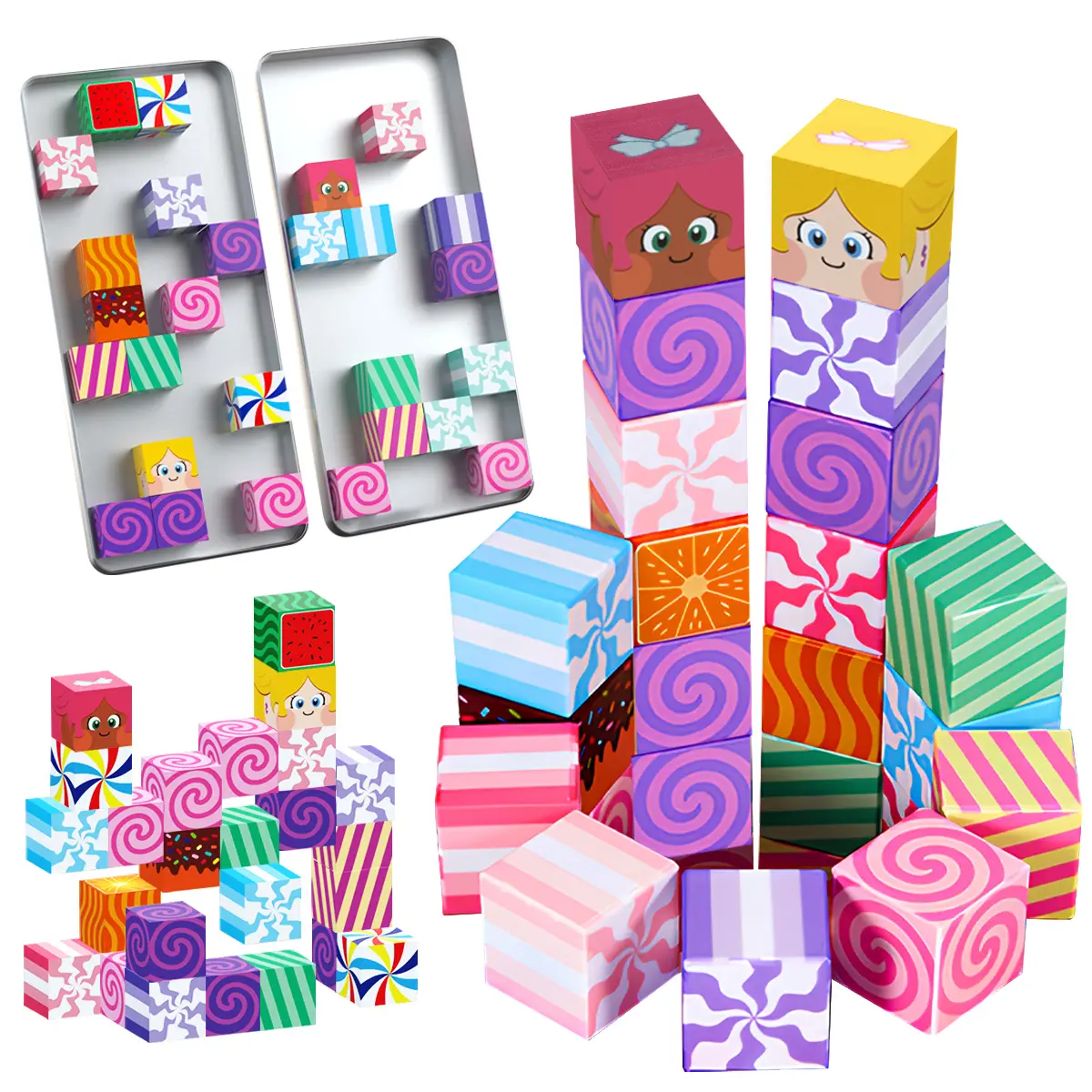 27PCS Magnetic Building Cube Game, Candy Castle Magnetic Building Blocks, Creative Magnetic Blocks, Magnetic Tiles Building Blocks Boys & Girls Toys, Magnetic Building Set, Magnetic Cubes, Building Block Sets, Ideal Christmas Halloween Gifts