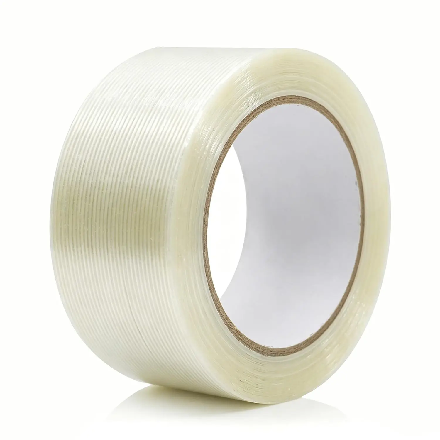 Strapping Tape 2 Inch x 35 Yards 1 Rolls, Heavy Duty Tape for Cargo, Clear Packing Tape Reinforced with Mono Fiberglass, 5.5 Mil Thick Filament Tape, Strong Packaging Tape & Fiber Tape
