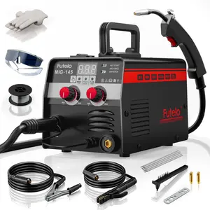 Futelo MIG-145 145A 110V Gasless Flux Core MIG Welder Machine 3-in-1 Flux MIG STICK TIG Welding Kit with 10 Accessories for Home DIY Indoor & Outdoor Repairs Stainless Steel Iron Steel Welding