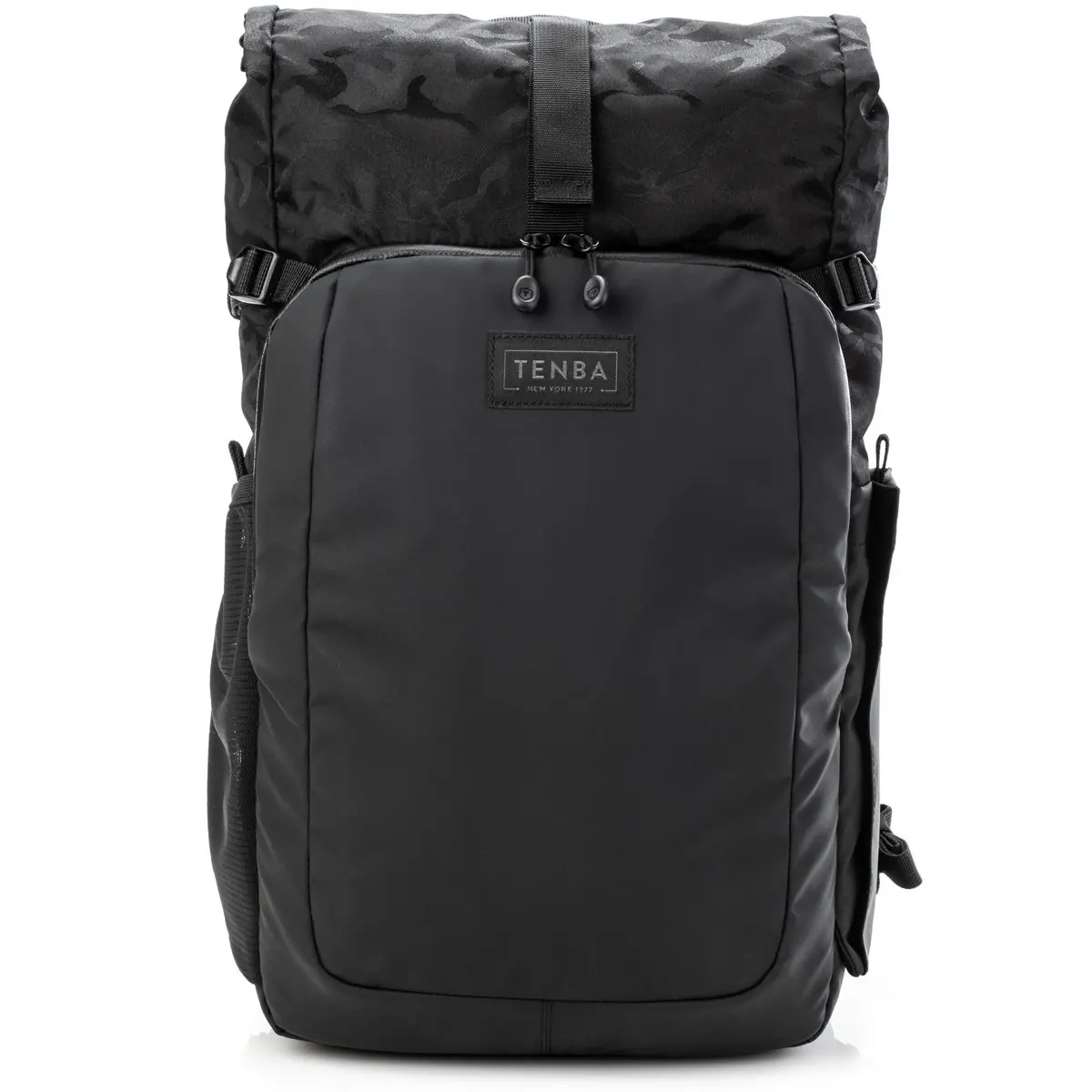 Tenba Fulton V2 14L Vintage Roll-Top Camo Print Backpack - Rear Tripod Compartment, for Mirrorless/DSLR, 3-4 Lenses, 13" Laptop, Black Camera Accessory, Resistance