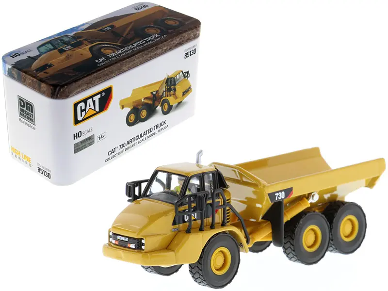 CAT Caterpillar 730 Articulated Dump Truck w/Operator High Line Series 1/87 (HO) Scale Diecast Model by Diecast Masters