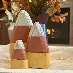 Wooden Candy Corn Shelf Sitters 3 Piece Set Decor Gifts Decor Gifts