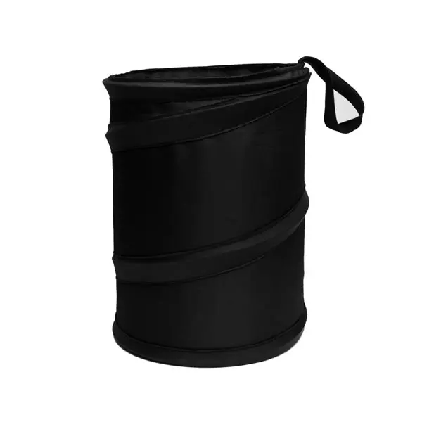 Small Black Waterproof Plastic Collapsible Portable Trash Can - Home Supplies Garbage Bin, Household Waste Bin with Spring Pop Feature