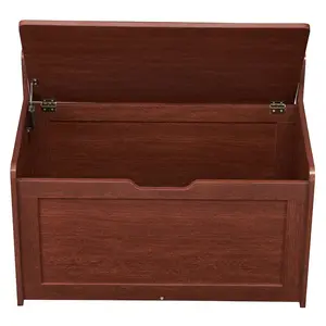 VEVOR Wooden Toy Chest for Kids, Toddler Toy Storage Box with Flip-Top Lid and Safety Hinge, 32.68 x 17.91 x 24.02 Large Kids Storage Bench for Playroom, Bedroom, Living Room or Entryway, Cherry