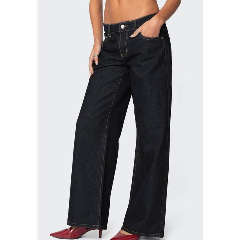 EDIKTED Raelynn Washed Low Rise Baggy Jeans