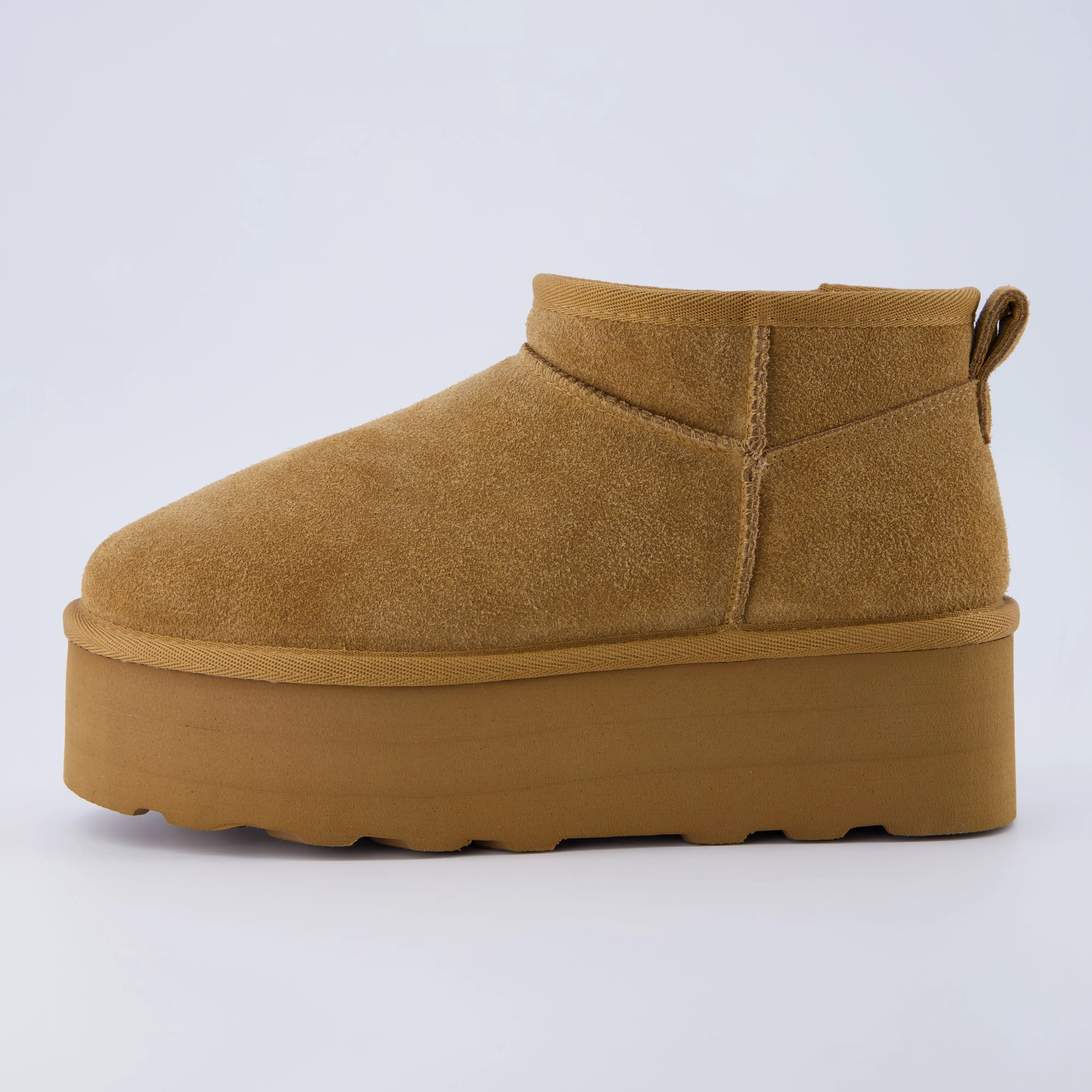 Cushionaire Hippy Platform Ankle Boots For Women | Genuine Suede Boots With Cozy Faux Fur Lining | Slip On Winter Ankle Boots With Wide Widths Available