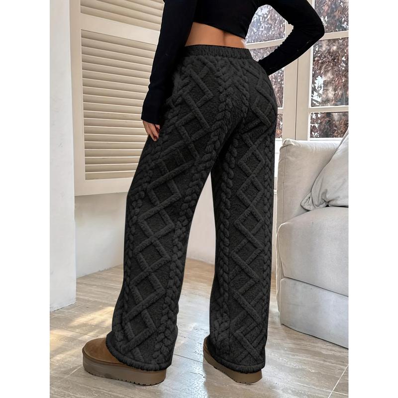 Women's Winter Casual Fleece-Lined Pants with Drawstring Waist | Suitable for Home Wear & Outdoor Leisure