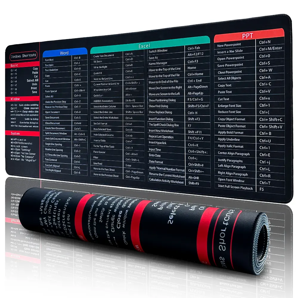 Large Size Excel Shortcut Key Mouse Pad, Ideal Office Mouse Pad ...