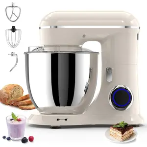 3-IN-1 Electric Stand Mixer, 6.5QT Bowl 660W 10-Speed Kitchen Mixer, Household  Mixers include Dough Hook, Beater and Whisk, Bread Cake Mixer for Baking and   Cooks, Almond Cream
