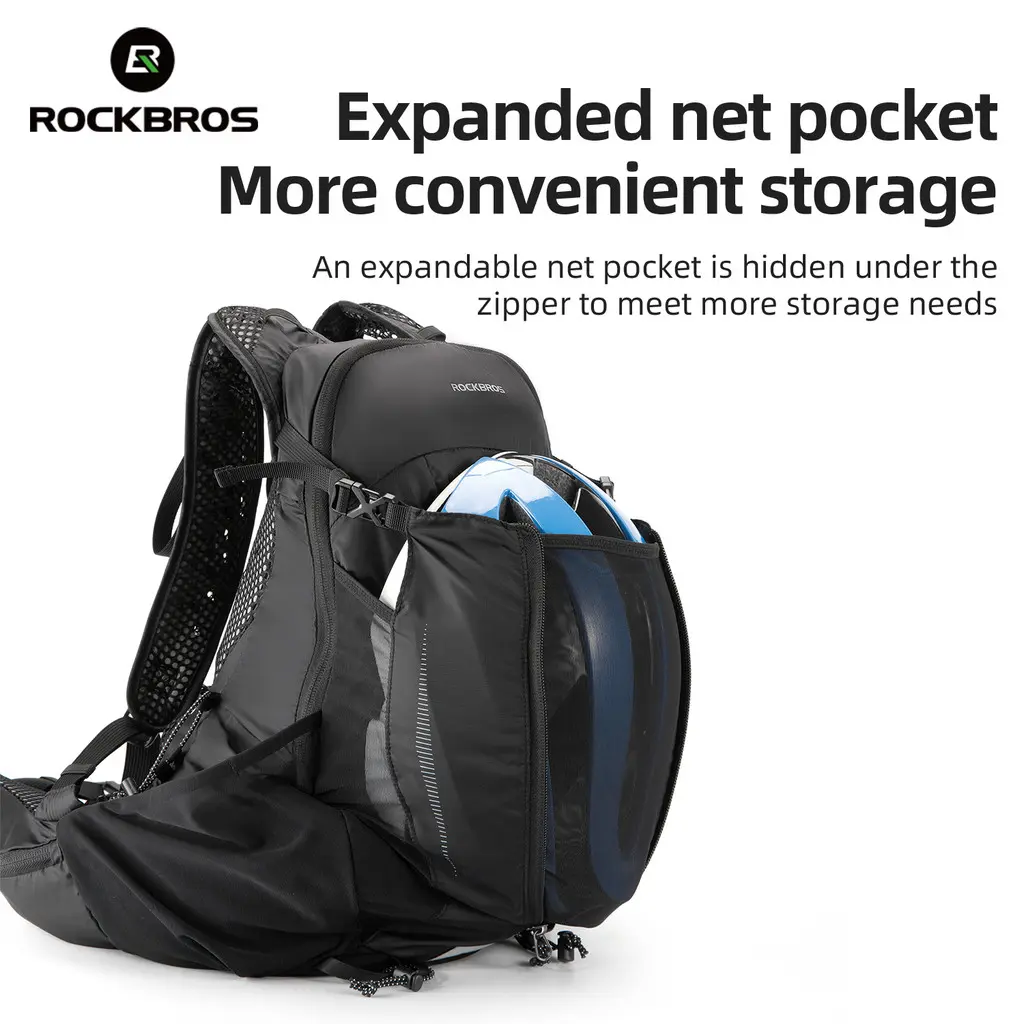 ROCKBROS Lightweight Functional Pack for Outdoor Sports, Honeycomb Mesh Backpack with Rain Cover for Cycling/Hiking, Partial Pressure, Unisex, 17L, Large Capacity Backpack, Adults, Bikes, Camping, City Commuting