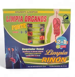 2 en 1 Limpia Organos Forte Con Omega 3,6,9 Ampolleta Bebibles 10 vials