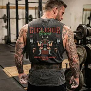 OSRS Gielinor Strength Deadlift Wash Tank Top Heavyweight Workout Tank Old School Runescape For Him