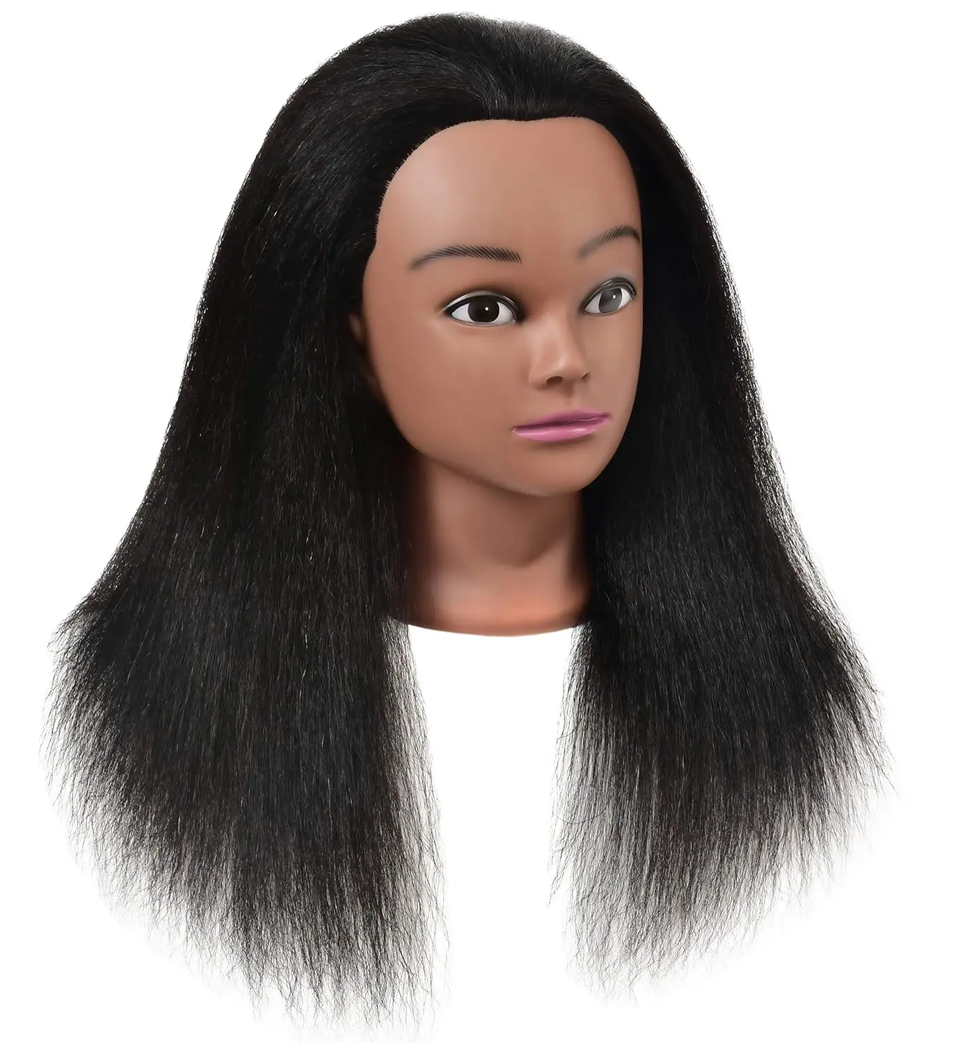 Training Mannequin Head For Hairstyling & Weaving, Cosmetology Doll For Make-Up & Display Practice Adjustable Wig Cap