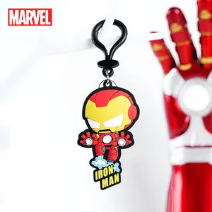 1PC Marvel Officially Licensed Keychain Iron Man Cartoon Image Anime Characters Trendy Fashion Key Rings Backpack Car Keys Accessories Exquisite Clothing Pendants Creative Room Desk Decorations Ornaments Anniversary Gifts